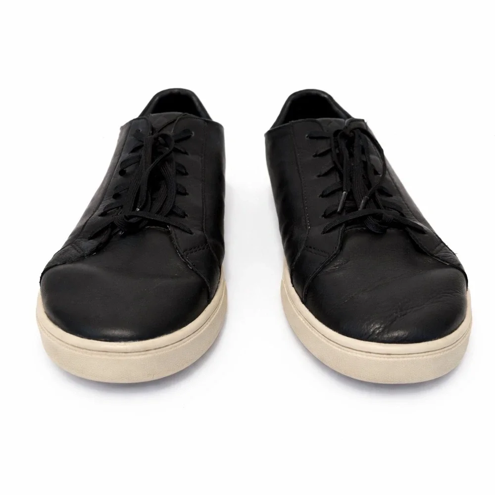 OluKai Kahu Pahaha Mens Black Leather Low Top Sneakers 10414-4019 Size 12 - Picture 2 of 8